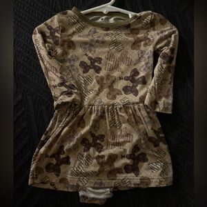 BAMBOO Brown Casual 3/4 Sleeve Dress